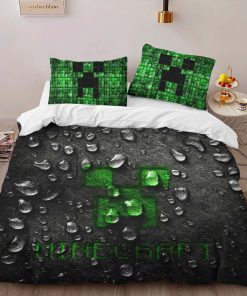 Alternative view of Housse De Couette Minecraft Visage de Creeper 3 Parure de lit Ensemble De Literie