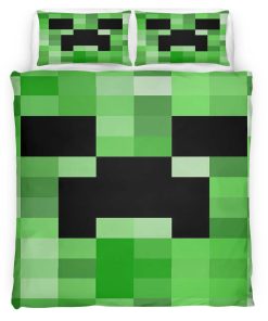 Housse De Couette Minecraft Creeper Zone de Jeu Parure de lit Ensemble De Literie