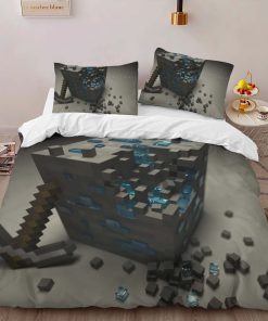 Alternative view of Housse De Couette Minecraft Minerai de Diamant Parure de lit Ensemble De Literie