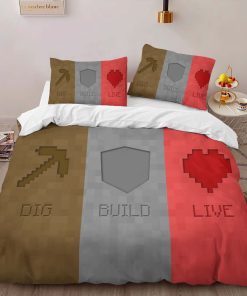 Alternative view of Housse De Couette Minecraft Dig Build Live Parure de lit Ensemble De Literie