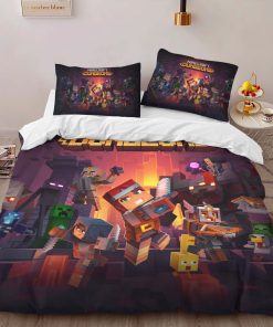 Alternative view of Housse De Couette Minecraft Dungeons – Tous les Personnages Parure de lit Ensemble De Literie