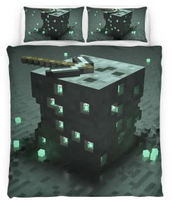 Housse De Couette Minecraft Minerai d’Émeraude Parure de lit Ensemble De Literie