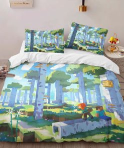 Alternative view of Housse De Couette Minecraft Biome Forêt – Steve et Alex Parure de lit Ensemble De Literie