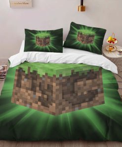 Alternative view of Housse De Couette Minecraft Bloc d’Herbe Parure de lit Ensemble De Literie