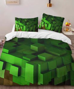 Alternative view of Housse De Couette Minecraft Bloc d’Herbe 2 Parure de lit Ensemble De Literie