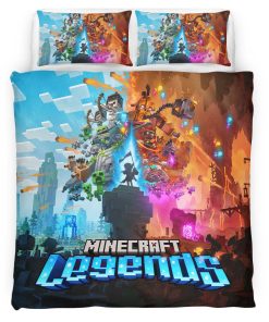 Housse De Couette Minecraft Legends Combat Parure de lit Ensemble De Literie
