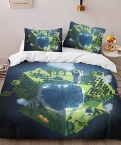 Alternative view of Housse De Couette Minecraft Biome Montagne – Planète Minecraft Parure de lit Ensemble De Literie
