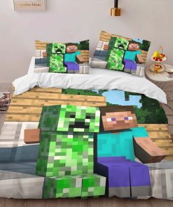 Alternative view of Housse De Couette Minecraft Steve Creeper Zone de Jeu Parure de lit Ensemble De Literie