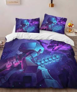 Alternative view of Housse De Couette Minecraft Steve combat Enderman et Ender Dragon Parure de lit Ensemble De Literie