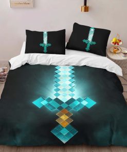 Alternative view of Housse De Couette Minecraft Steve Épée en Diamant Parure de lit Ensemble De Literie