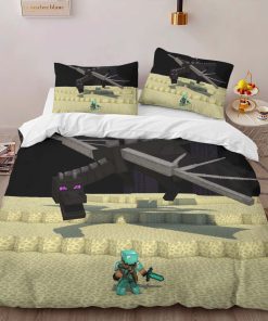 Alternative view of Housse De Couette Minecraft Steve et Ender Dragon dans l’End Parure de lit Ensemble De Literie