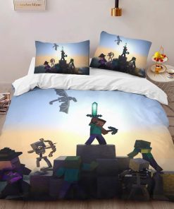 Alternative view of Housse De Couette Minecraft Steve dans l’End – Combat final Parure de lit Ensemble De Literie