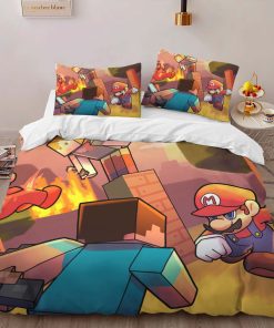 Alternative view of Housse De Couette Minecraft Steve vs Mario – Duel Parure de lit Ensemble De Literie
