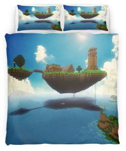 Housse De Couette Minecraft Biome de l’End – Îles de l’End et Mod Aether Parure de lit Ensemble De Literie