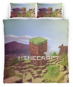 Housse De Couette Minecraft Monde 2 Parure de lit Ensemble De Literie
