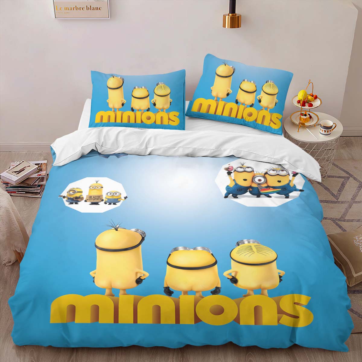 Housse De Couette Minions Personnages 12 Parure de lit Ensemble De Literie – Image 2