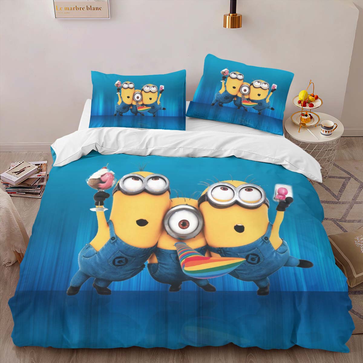 Housse De Couette Minions Personnages 15 Parure de lit Ensemble De Literie – Image 2