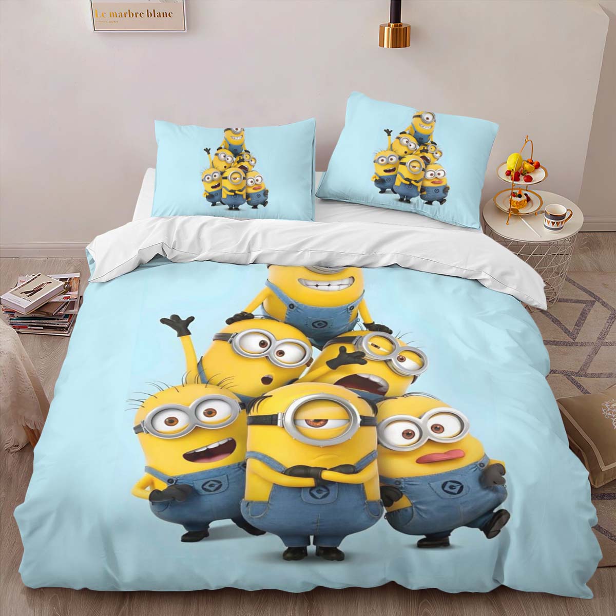 Housse De Couette Minions Personnages 26 Parure de lit Ensemble De Literie – Image 2