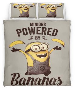 Housse De Couette Minions Powered by Bananas Parure de lit Ensemble De Literie