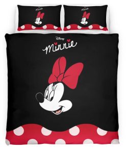 Housse De Couette Minnie Mouse Disney 24 Parure de lit Ensemble De Literie