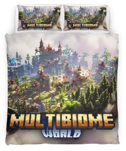 Housse De Couette Minecraft Multi-Biome 02 Parure de lit Ensemble De Literie