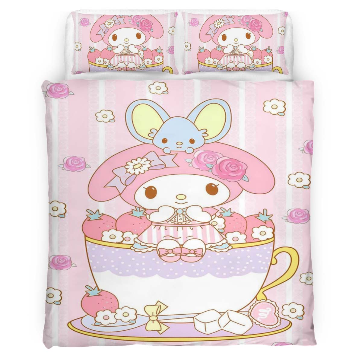 Housse De Couette My Melody & Hello Kitty 01 Parure de lit Ensemble De Literie