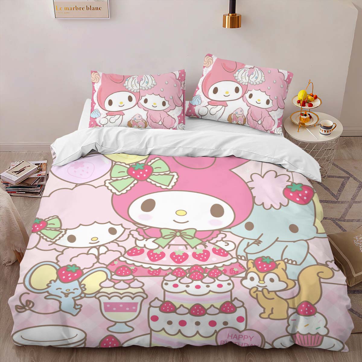 Housse De Couette My Melody & Hello Kitty Party 03 Parure de lit Ensemble De Literie – Image 2