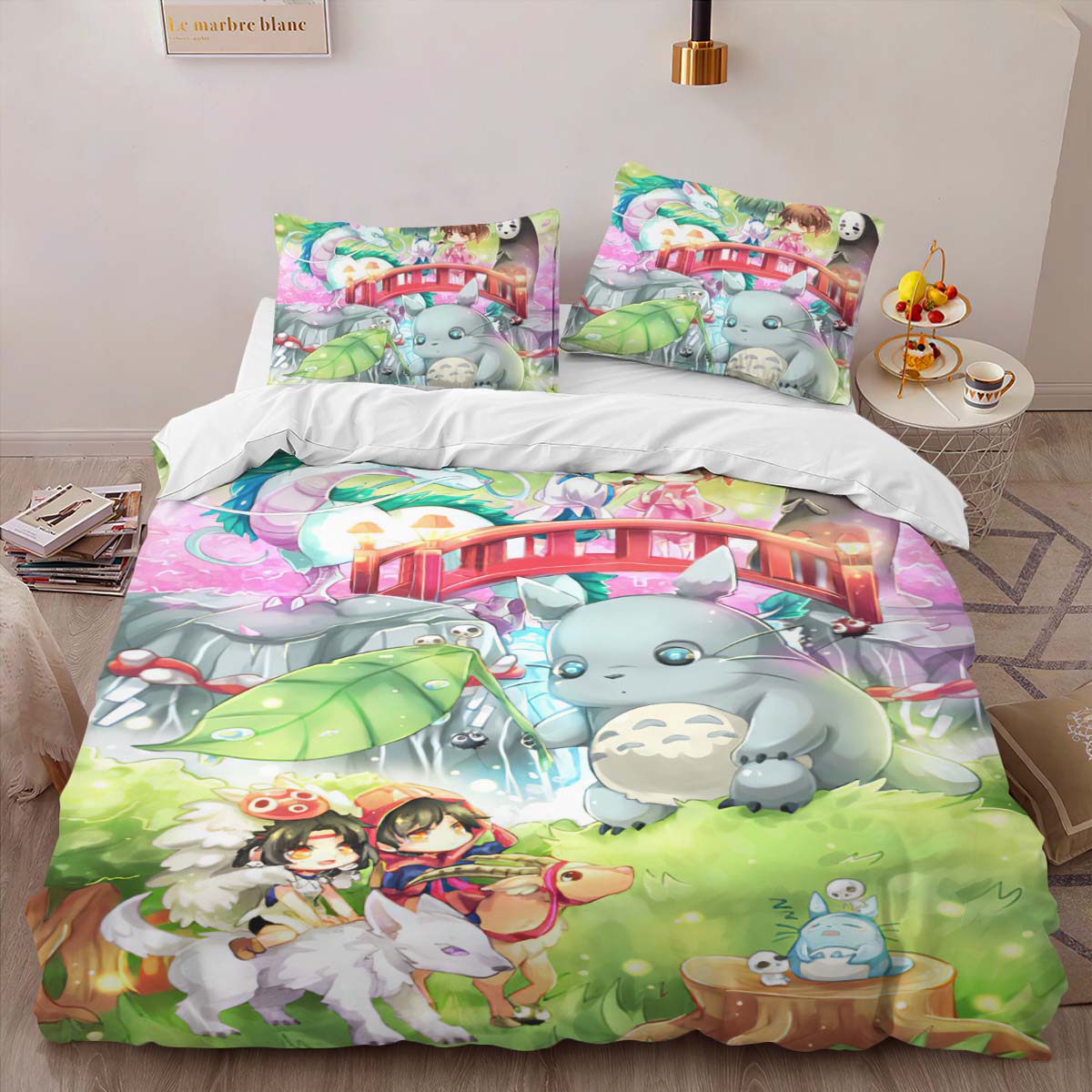 Housse De Couette Mon Voisin Totoro 8 Parure de lit Ensemble De Literie – Image 2