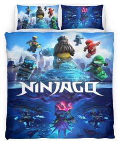 Housse De Couette Ninjago – Combat Tous les Personnages 1015 Parure de lit Ensemble De Literie