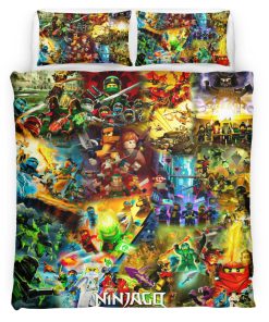 Housse De Couette Ninjago – Combat Tous les Personnages 1016 Parure de lit Ensemble De Literie