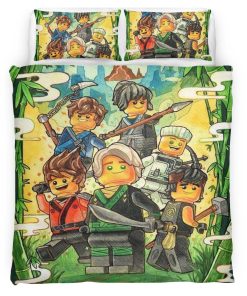 Housse De Couette Ninjago – Combat Tous les Personnages 1019 Parure de lit Ensemble De Literie