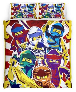 Housse De Couette Ninjago – Combat Maîtres du Spinjitzu Parure de lit Ensemble De Literie