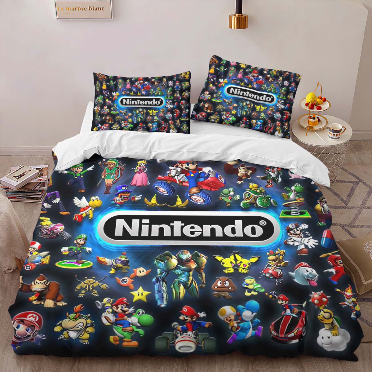 Housse De Couette Nintendo Personnages en jeu Parure de lit Ensemble De Literie – Image 2