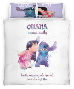Housse De Couette Ohana signifie famille Lilo & Stitch 3 Parure de lit Ensemble De Literie