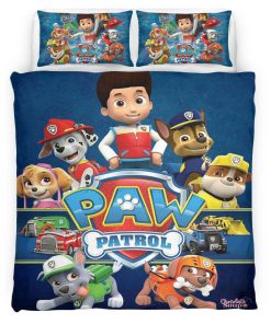 Housse De Couette Pat’ Patrouille Tous les personnages 1 Parure de lit Ensemble De Literie