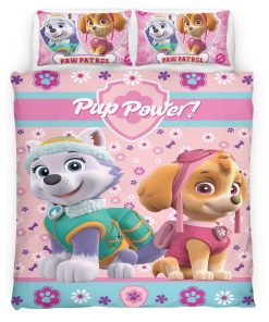 Housse De Couette Pat’ Patrouille Everest et Skye Parure de lit Ensemble De Literie