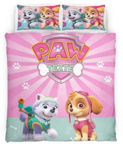 Housse De Couette Pat’ Patrouille Everest et Skye 3 Parure de lit Ensemble De Literie