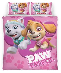 Housse De Couette Pat’ Patrouille Everest et Skye 4 Parure de lit Ensemble De Literie