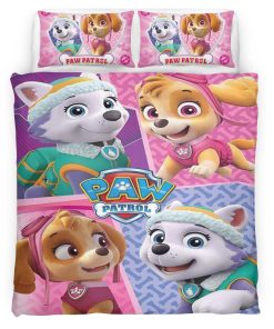 Housse De Couette Pat’ Patrouille Everest et Skye 6 Parure de lit Ensemble De Literie