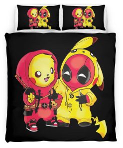 Housse De Couette Pikachu et Deadpool Parure de lit Ensemble De Literie