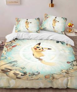 Alternative view of Housse De Couette Pikachu et Évolutions d’Évoli Pokémon Parure de lit Ensemble De Literie