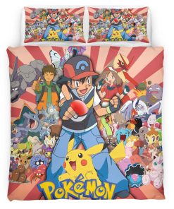 Housse De Couette Détective Pikachu – Tous les Personnages 3 Parure de lit Ensemble De Literie