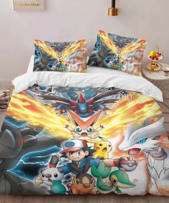 Alternative view of Housse De Couette Détective Pikachu – Tous les Personnages 4 Parure de lit Ensemble De Literie