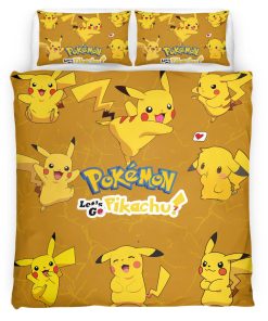 Housse De Couette Pikachu Pokémon 2 Parure de lit Ensemble De Literie