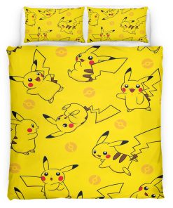Housse De Couette Pikachu Pokémon 3 Parure de lit Ensemble De Literie