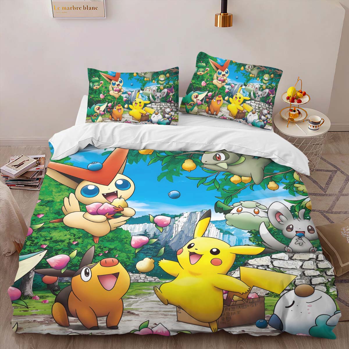 Housse De Couette Pokémon – Tous les Personnages 2 Parure de lit Ensemble De Literie – Image 2