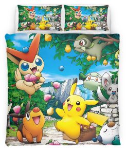 Housse De Couette Pokémon – Tous les Personnages 2 Parure de lit Ensemble De Literie