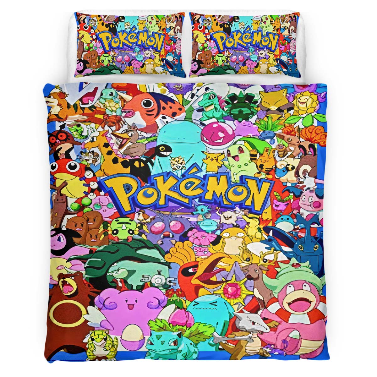 Housse De Couette Pokémon – Tous les Personnages 3 Parure de lit Ensemble De Literie