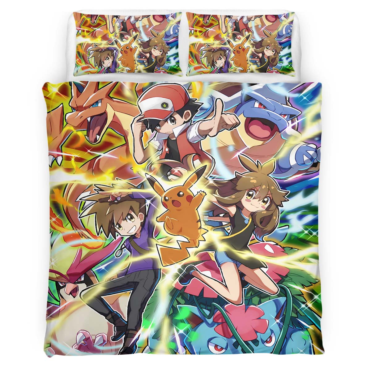 Housse De Couette Pokémon – Tous les Personnages 4 Parure de lit Ensemble De Literie