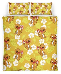 Housse De Couette Pokémon Salamèche 2 Parure de lit Ensemble De Literie